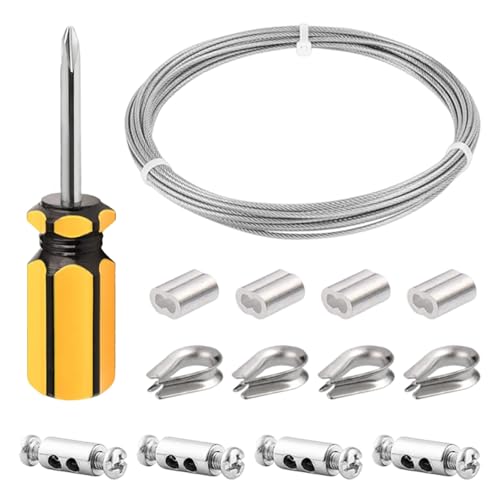 MUFUSHAN �X�e�����X���C���[���[�v 2mm �X�e�����X���C���[ �i�C����7×7�\�� �ؒf�׏d165kg �n�E�W���O �y�ʉ��Ə_� ���C�����[�v 304�X�e�����X�| �䕗�΍� �n�k�΍� �H�Ɨp ���� �ы� DIY �t�F���X �� 10M