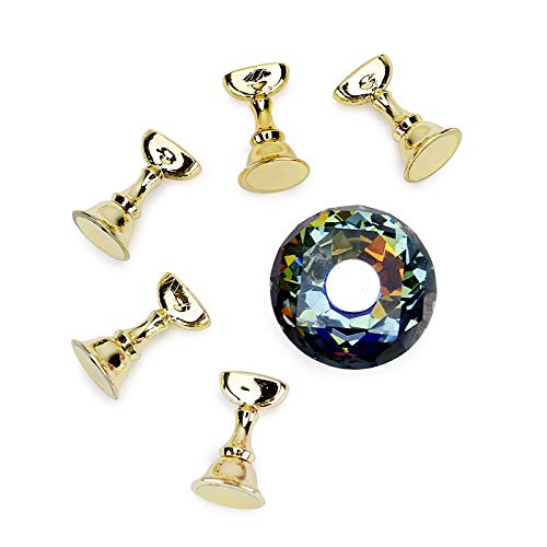 Magnetic Nail Holder + 5 Tips Practice Training Display Stand Crystal Holders Alloy False Nails Showing Shelf Manicure Tools (Clear) image 3