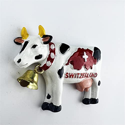 Imán decorativo de refrigerador estilo vaca 3D miniatura 3