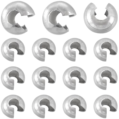 Cuentas de crimpado de acero inoxidable SUNNYCLUE de 9 mm para alta bisutería 2