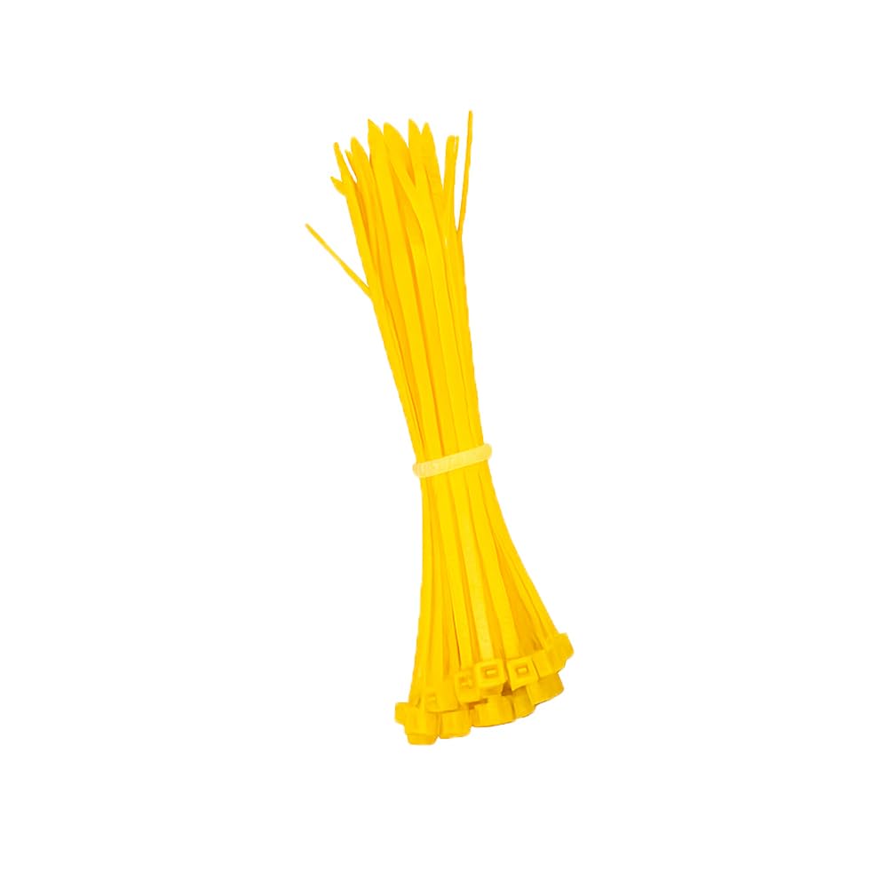Kafton 50X Cable Ties Black Natural Colour Nylon Zip Tie Wraps (200mm x 4.8mm, Yellow)