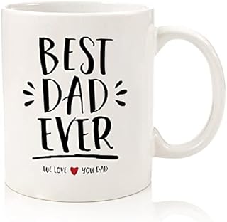 Dad Gifts - ' Best Dad Ever ' -Funny Coffee Mug Tea Cup Dad Birthday Gifts from Daughter Son, Thanksgiving Christmas Present