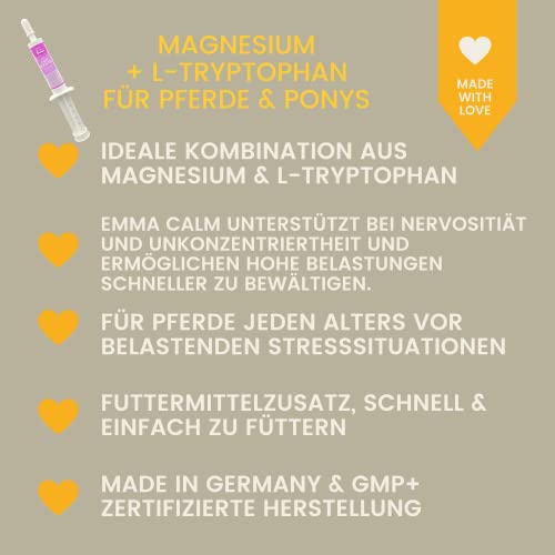 Magnesium Pferd hochdosiert Mag Paste 30ml Calm Relax Zusatzfutter mit L-Tryptophan Vitamin B12 – Anti Stress Beruhigung Pferd bei Angst Transport Silvester Stallwechsel Nerven Entspannung Horse Relax