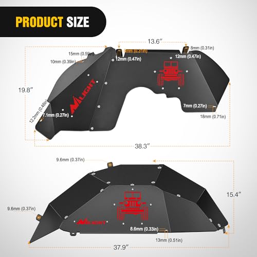 Image of Nilight Front & Rear Inner Fender Liners Wheel Cover Fit for Wrangler JL JLU2018 2019 2020 2021 2022 2023 2024 2025 (4-Door /2-Door) Unlimited Bolt-on Style Fender Flares Splash Guards