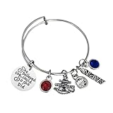 Handmade Navy Jewelry, Custom Navy She Believed She Could so She Did Charm Bangle Bracelet For Women, Navy Gift for Women