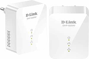 D-Link DHP-601AV (2x DHP-600AV) Starter Kit di 2 Adattatori Powerline, Porta Gigabit, AV2 1000, Velocità fino a 1000 Mbps, per Streaming HD e Gioco Online, Bianco