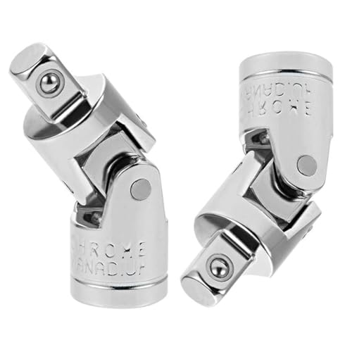 Image of TA-VIGOR 2Pcs 1/4 Inch Drive Universal Joint Socket, Cr-V Spring Loaded Impact Swivel Adapter Set for Ratchet and Wrench, Chrome Vanadium Steel Socket Adapter for Automotive Repair and DIY