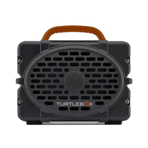 Image of Turtlebox Original Gen 3: Portable Outdoor Bluetooth Speaker - Ultra-Loud (120dB), Waterproof (IP67), Rugged, Impact-Resistant, 3-Day Battery | Party Mode: Unlimited Pairing Stereo, Gray /Burnt Orange
