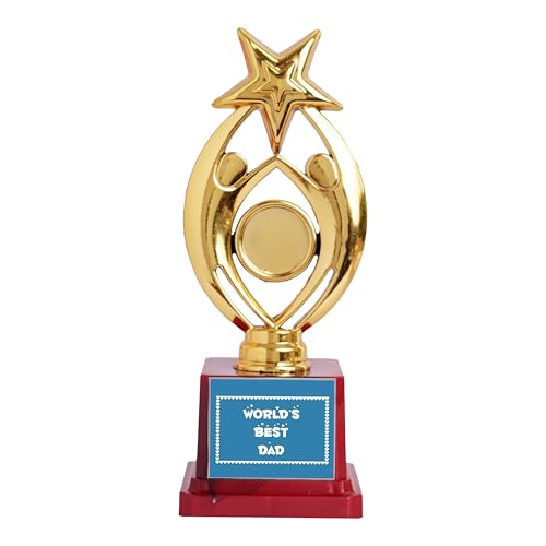 Oye Happy World's Best Dad Trophy | 24 x 9 cm Appreciation Award | Special Ocassion Gift for Dad or Birthday Gift for Dad | Decorative Keepsake