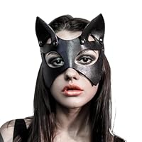 VKFOFEG Katzenmaske Sexy PU Leder BDSM Masken,