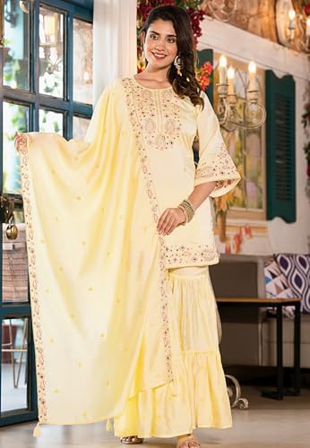 Sharara suit set-3 Pc kurti/kurta, pant, dupatta|indian dresses for women|salwar kameez ready to wear for parties3