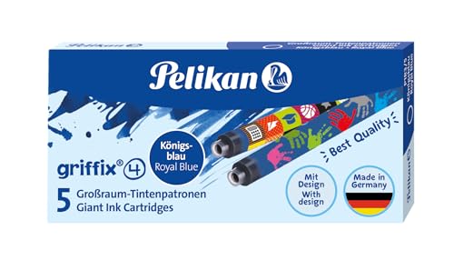 Pelikan griffix Großraum-Tintenpatronen bunt bedruckt Tinte Königsblau 5 Stück