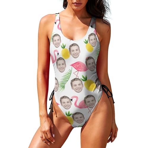 Trajes de Baño de una Pieza Personalizados para Mujer, Traje de Baño con Cara de Foto Personalizada, Traje de Baño Divertido Personalizado para Novia Esposa Fiesta en la Playa Vacaciones