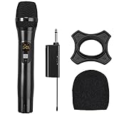 LiNKFOR Sistema de Micrófono Inalámbrico UHF 30 Canales Micrófono Dinámico Portátil con Receptor Recargable para Karaoke Bodas DJ Fiestas Iglesias Regalo