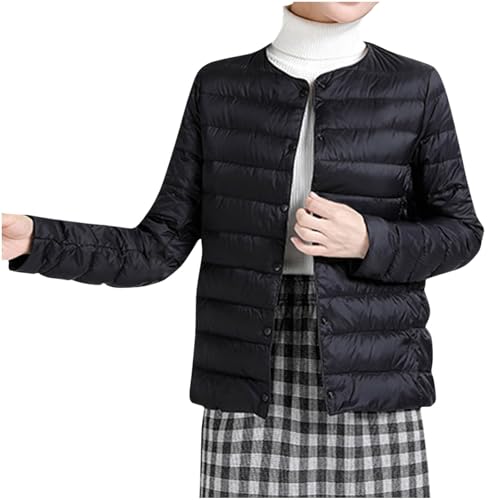 Chic and Cozy: The A01 Black Womens Lightweight Quilted Puffer Jacket for Effortless Winter Style
