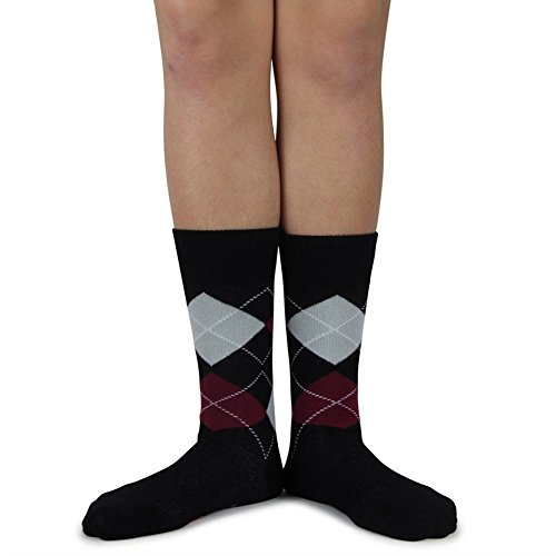 Spotlight Hosiery Elite Quality Colorful Soft Cotton Junior's Groomsmen/Ring Bearer Wedding Argyle Dress Socks
