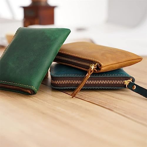 1 Handmade Short Wallet Men's Retro Zipper Wallet Card Slot Coin Bag2
