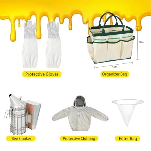 Beekeeping Supplies - 30Pcs Beehive Starter Kit, Bee Keeping Supplies-All Beekeeping Tools and Equipment, Bee Smoker Kit for Beekeeping for Beginners and Professionals (30Pcs Beekeeping Supplies Kit) - Image 6
