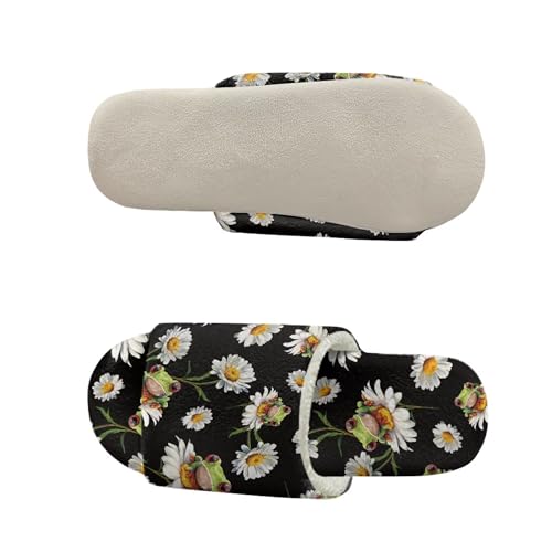 Fuzzy Slippers Warm Winter House Shoes Open Toe Cozy Slippers Slip-On Slide Sandals for Home Bedroom4