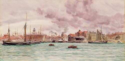 Tableau impressions d'art mural Le port de Portsmouth Brett poster vintage 60x90cm