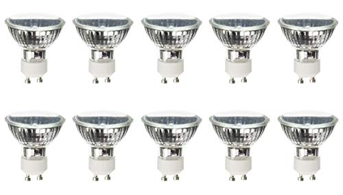 AnyrayÂ® 10-Pack 50W MR16 GU10 Base EXN Halogen Flood Light Bulbs 120V