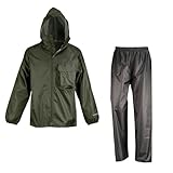 レレインスーツ 上下セット メンズ フード付き 通勤 通学 アウトドア 自転車 バイク 作業用 DOQMENT 3294 ディフェンドレインフーディ S～4L ネイビー/ブラック/オリーブ