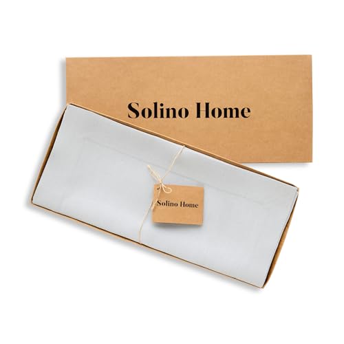 Solino Home Linen Table Runner 120 Inches Long - 100% Pure Linen Silver Cloud Dining Table Runner 14 x 120 Inch - Fete by Solino Home - Image 5