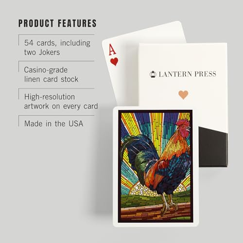 Baraja Rooster Mosaico de Papel 52 Cartas Tamaño Póker miniatura 3