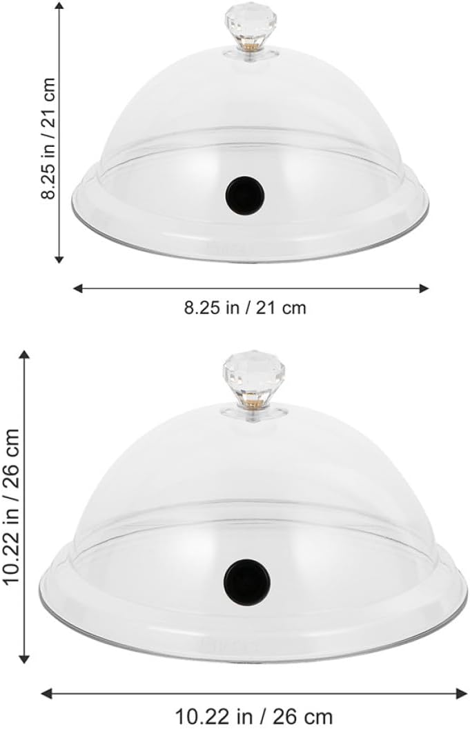 Ciieeo 2pcs Smoky Food Covers Protective Screen Snack and Cake Dome Set Large Medium Sizes Food Protector for Home Kitchen Dining Serving