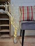 Homestreet Spiral Willow Twig Branch Lights, 80cm LED Battery Operated Table Light, 4 Colours Available, Decorative Vase Display (Cream)