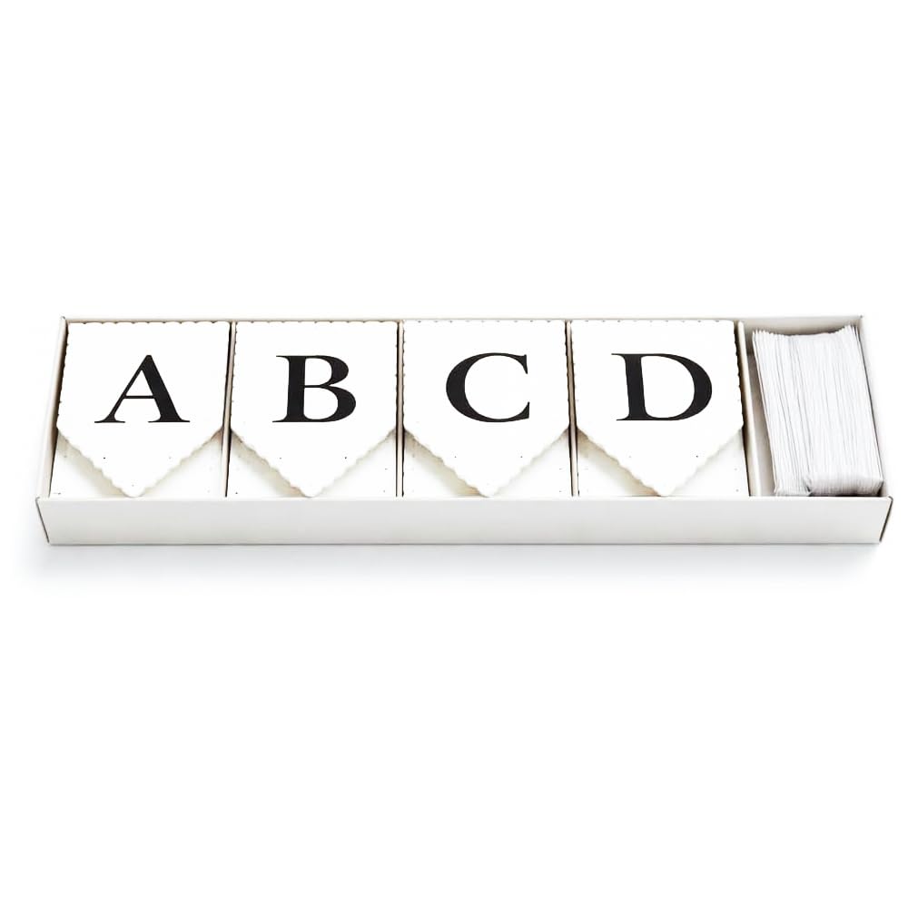 Personalised Bunting Banner Kit (75 Letter Cards & 10m Ribbon) DIY Custom Name Alphabet Garland for Birthday, Wedding, Baby Shower & Christening Decorations, Reusable Party Banner