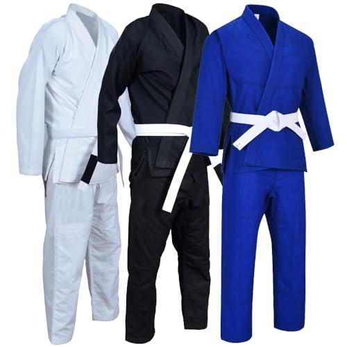 Kimono Karaté MMASPORT 100% Coton 230 G/m² (8 Oz) – Tenue Arts Martiaux Avec Ceinture Blanche