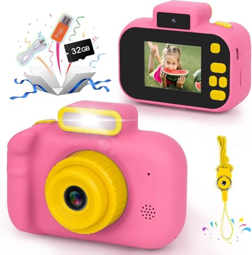 Kids Camera, Toddler Selfie Digital Pink Camera Birthday Toys Gift for Girls Age 3-9 for $26.99 at Amazon