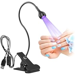 Lamparas Uv Amazon Lámpara de uñas LED, AISEELY Secador de uñas Lámpara UV, 3W USB Lámpara de pegamento UV Ultravioleta LED Luz violeta USB con clip e interruptor, para reparación de teléfonos y placas de circuitos