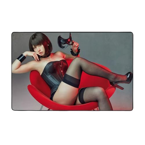 カーペット えなこ バスマット 大判 長方形 絨毯 柔らかい肌触り フランネル生地 滑り止め 速乾 吸水 耐久性 耐摩耗性 屋外 室内 屋内 フロアマット 防音 風呂 玄関 浴室 洗面所 家庭用 プレゼント 100*150cm