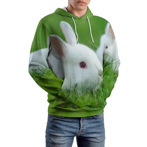 Sweat à Capuche Lapin Blanc UMENG Pull Confortable pour Vos Journées Cocooning