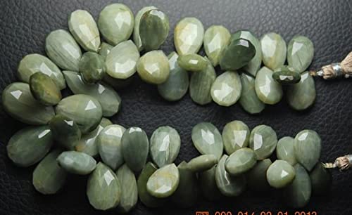 Cats-eye vert en briolette pour créer un cadeau personnalisé fait main, 20pcs