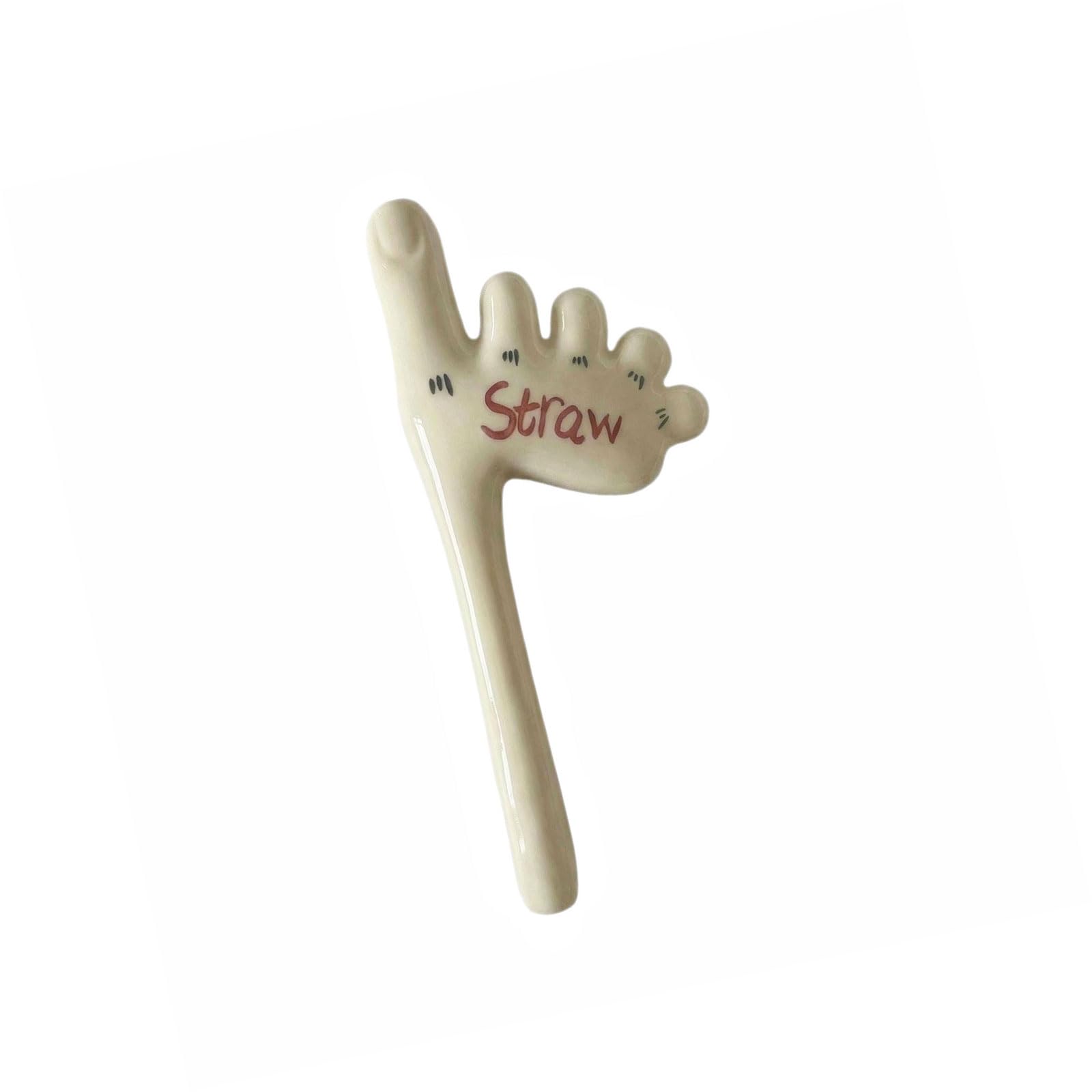 alloneslife Hilarious Handcrafted Ceramic Toe Straw Creative Accent Add Fun to Any Drink Suitable for Cafes and Home Use Drinking Straw
