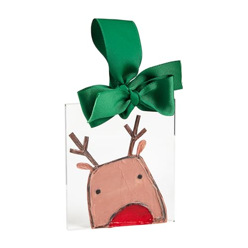 Mud Pie Acrylic Christmas Ornament, Reindeer, 4 inch x 3 1/2 inch Mud Pie Acrylic Christmas Ornament, Reindeer, 4 inch x 3 1/2 inch