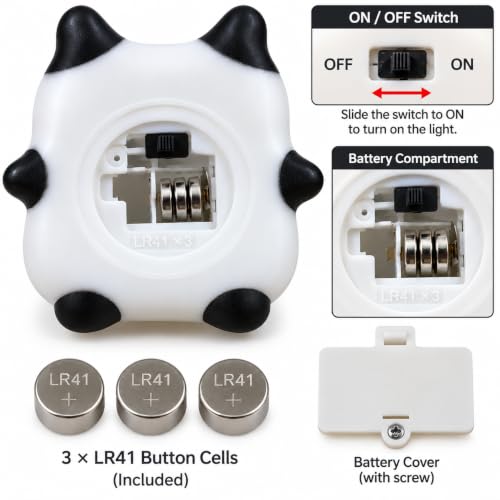 Image of Cute Sleeping Panda Night Light Lamp Battery Operated Table and Desk Decorations Gift Pandas (Sleeping Panda)