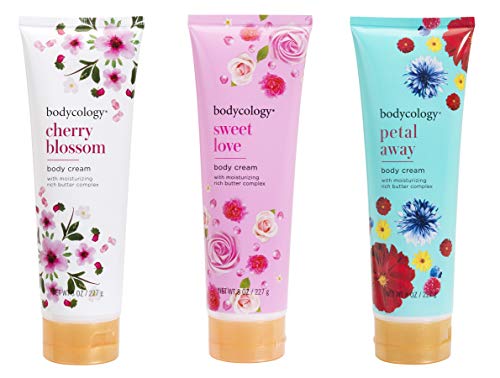 Bodycology Nourishing & Moisturizing Body Cream Set - Cherry Blossom, Sweet Love and Petal Away