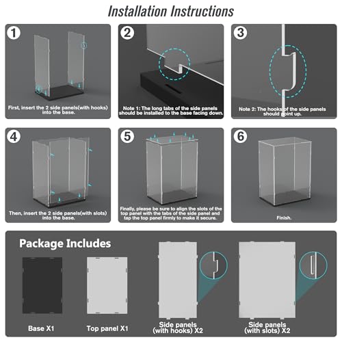 Image of Choowin Acrylic Display Case for Lego Camera 43230, Guitar 21329, Optimus Prime 10302 - Thickened Clear Acrylic Display Cases for Collectibles - Assemble Dustproof Display Box (White Base)