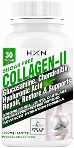 HXN Joint Support Supplement With Collagen Type 2, Glucosamine, Chondroitin, Hyaluronic Acid, And Vitamin C for keeping Joints healthy, Relives Pain, Improves Mobility, Reduces Stiffness-30 Tablets
