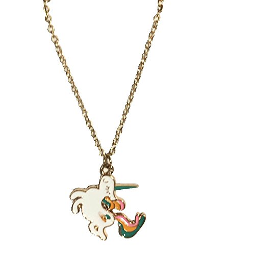 Emilia Collar de Unicornio Blanco y arcoíris  diseño Divertido  Collar para niños o Adultos