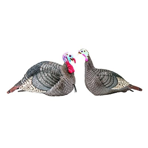 HUNTERS SPECIALTIES HS Strut Lite Jake & Feeding Hen Turkey Foldable Hollow Relaxed Body Realistic 2-Pack Couple Flock Combo Decoys