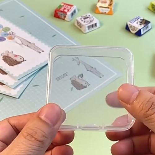Image of 24Pcs Square Bead Organizers with Lid (2.52 x 2.52 x 0.79 inch), Small Square Plastic Clear Beads Storage Containers Box for Beads, Small Items etc