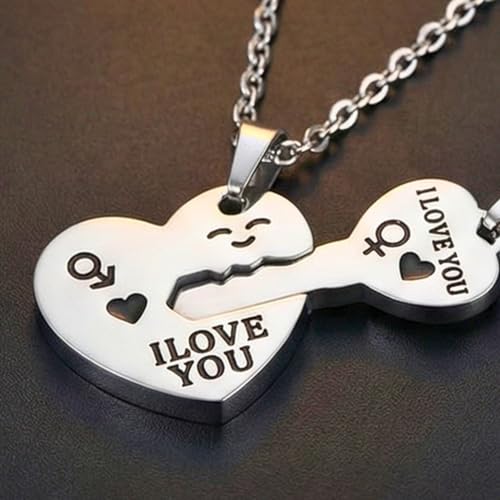 Image of THE MEN THING KEY TO MY HEART - Pure Titanium Steel Pendant with 23inch Round Rolo Chain for Men & Boys