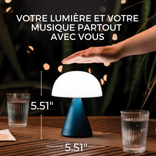 Lexon Mina L Audio 2 in 1 Mushroom Table Lamp and Wireless Bluetooth Speaker, 9 LED Color Mood Lamp for Bedrooms & Living Room & Music Player - Soft Gold by Lexon - Used condition - US$38.31