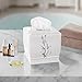 Creative Scents Vanda Tissue Box Cover Square - Cherry Blossom Decor White and Pink Floral Tissue Holder for Bathroom - Decorative Tissue Box Holder with Durable Bottom Slider for Tissues Cube Boxes