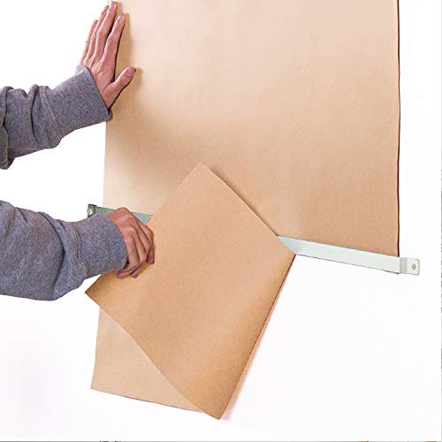 MINIBEAR Wall Mounted Kraft Paper Roll Holder & Cutter for to Do Lists, DIY Drawing, Taking Note, Artwork, Daily Special - Fits 36” Roll - White